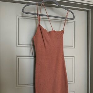 One shoulder knit mini dress